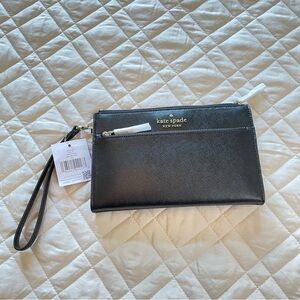 NWT Kate Spade Staci Medium Wristlet Black K6138